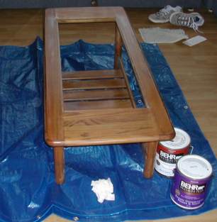 Sanding the coffee table